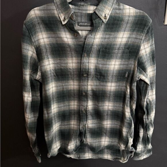Eddie Bauer Men's Everyday Flannel Shirt Highlands Olive Size Small - Picture 4 of 9